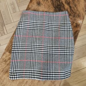 Talbots Black and White Houndstooth Pencil Skirt